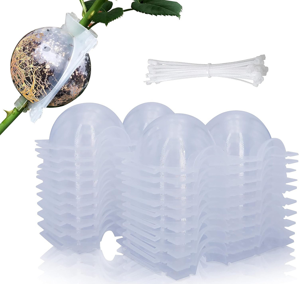 20 PCS Air Layering Propagation Kit with Zip Ties, Reusable Grafting Ball Clear