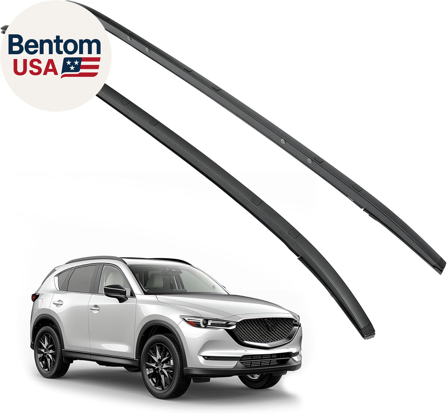 Roof Rack Side Rail Compatible with 2017-2024 Mazda CX-5 165LBS Aluminum Plastic gallery