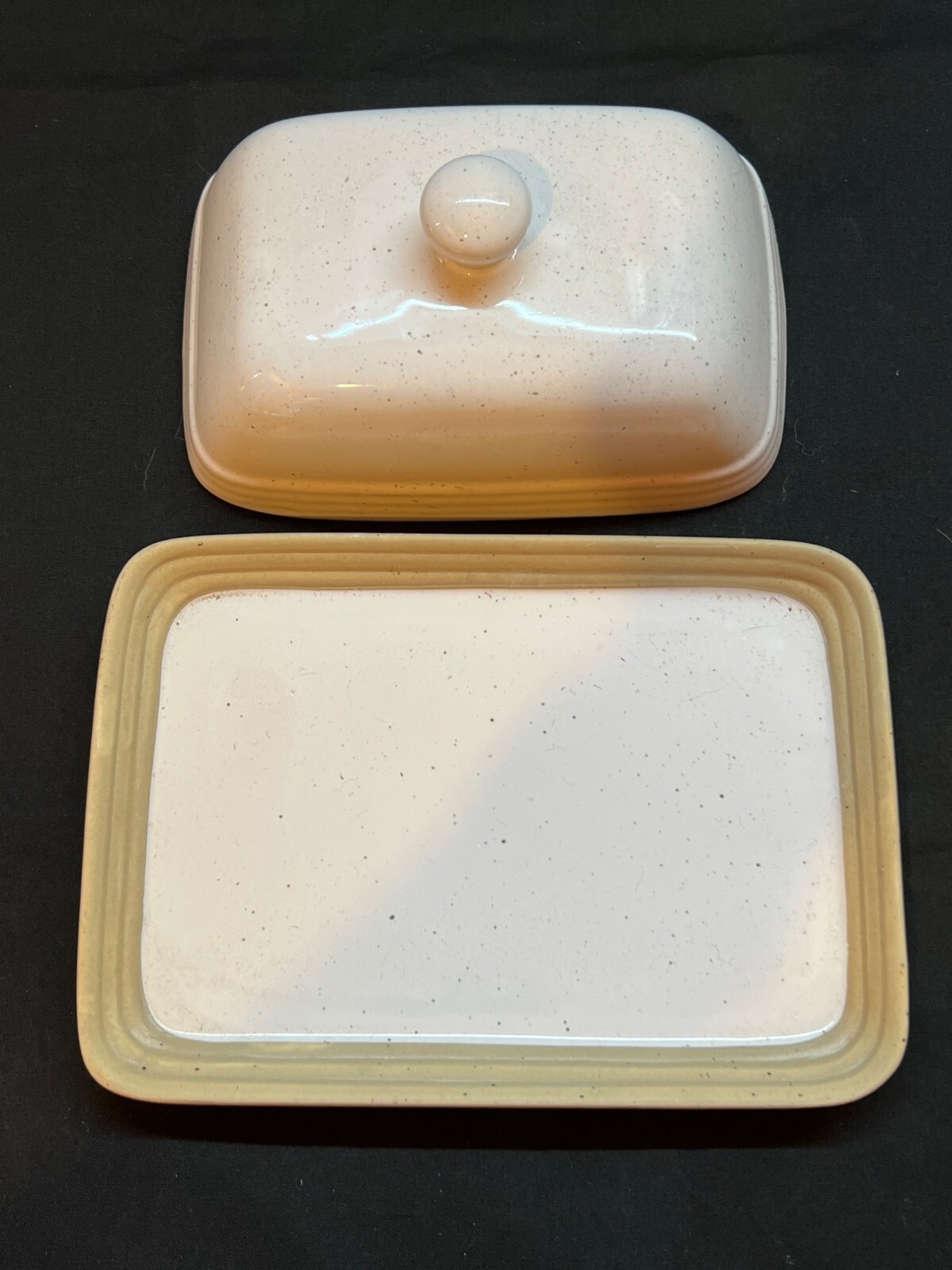Ceramic Butter Dish With Lid Speckled Design Rectangular Hand Wash Only gallery