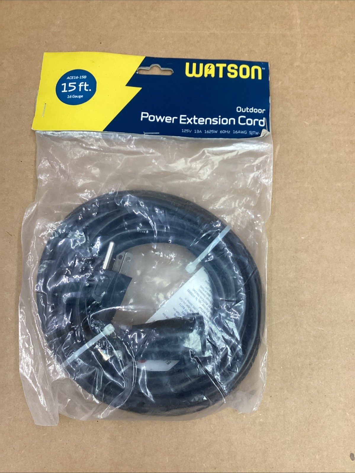 WATSON POWER EXTENSION CORD OUTDOOR 125V 13A 1625W 60HZ 16AWG gallery