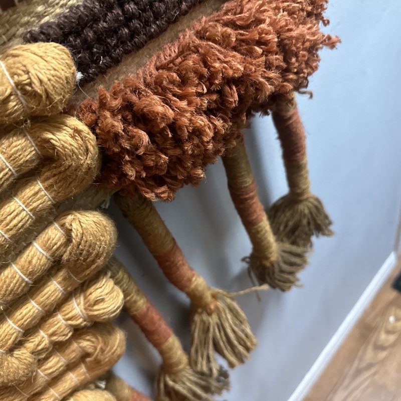 Vintage Retro BOHO Macrame Wall Hanging Art Beading Wood 30x48 gallery