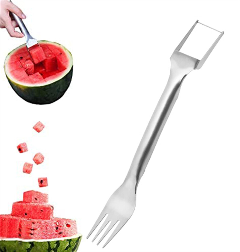 Watermelon Slicer Cutter,2-in-1 Fork Stainless Steel Fruit Cutting Artifact Lot gallery