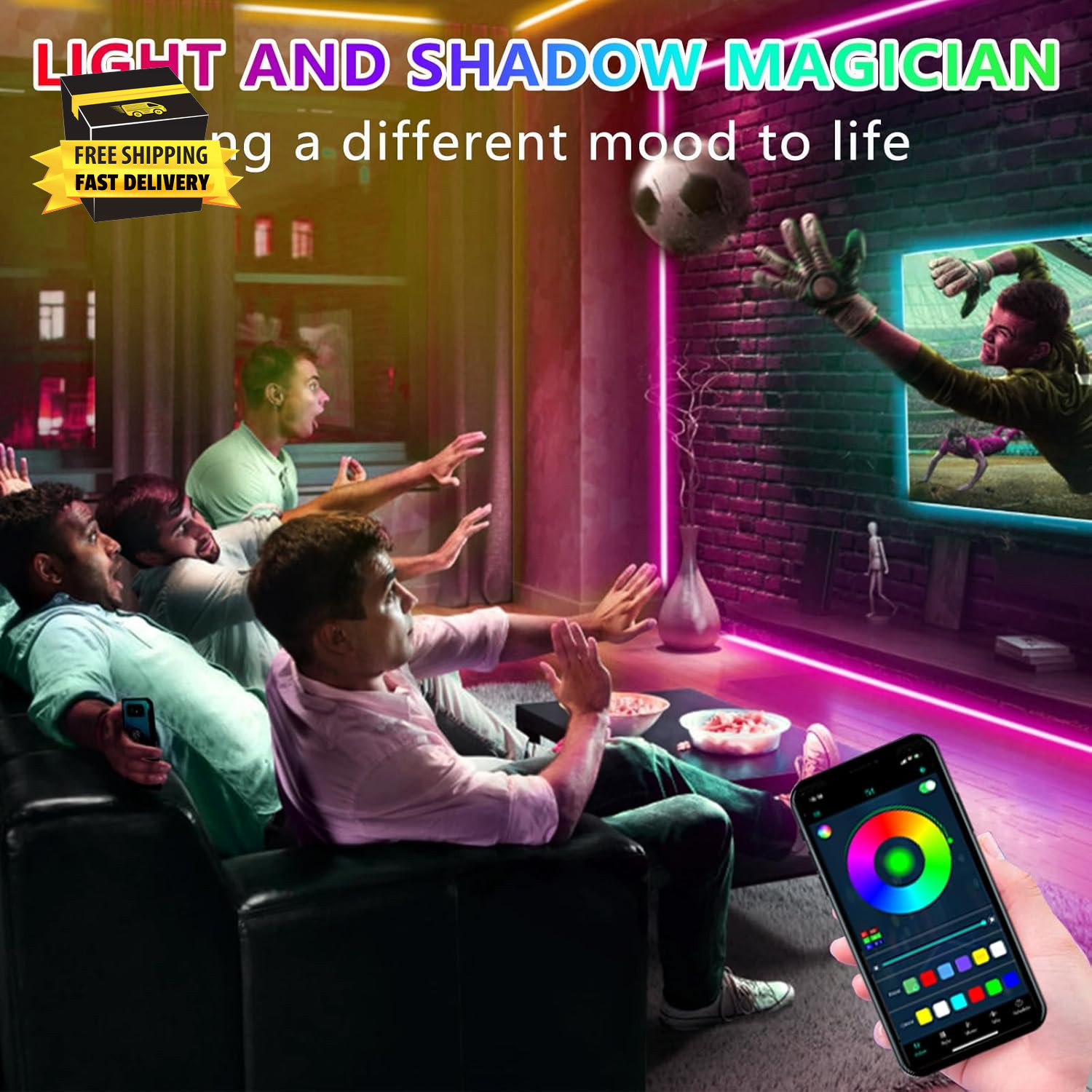 LED Lights for TV Backlight, 16.4Ft RGB LED Light for 45-75 Inch Tvs, Music Sync gallery