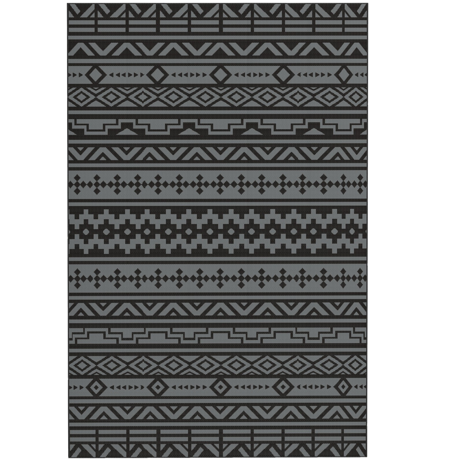 6x9 ft Outdoor Rug Patio Mat Waterproof Reversible RV Camping Gray Geometric gallery