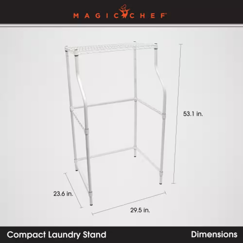 Compact Laundry Appliance Stand Stack Compact Dryer Over Top Washer Stand White gallery