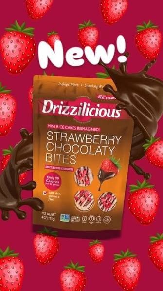 Drizzilicious Strawberry Chocolatey Mini Rice Cakes Bites Gluten Free Snacks 4pk gallery