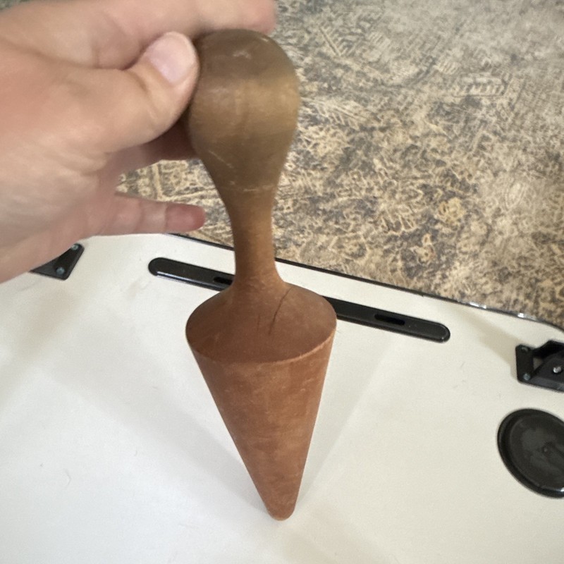 Handmade Wood Pestle, Medium Brown Solid/Plain, 11 in Tall, 6 in Diameter gallery