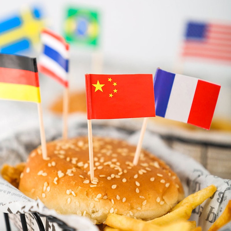 Anley Assorted 100 Different Countries Toothpick Flag Double Sided & Smooth Pick gallery