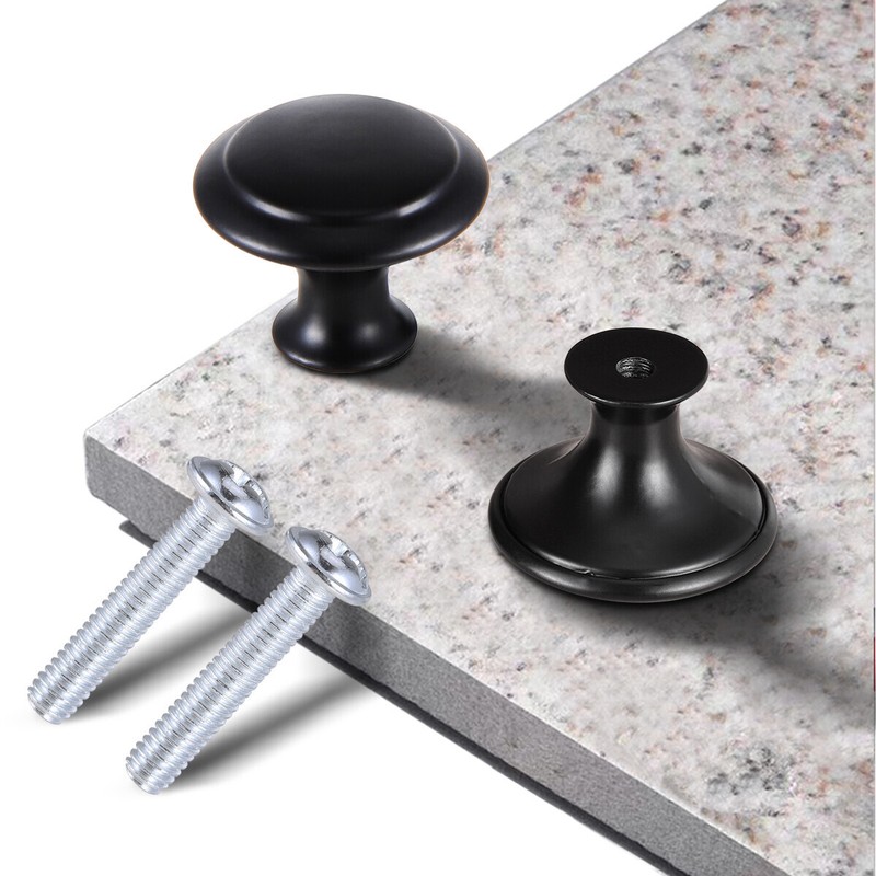 10/20 x Cabinet Knobs Matte Black Stainless Steel Kitchen Bathroom Cabinet Pulls gallery