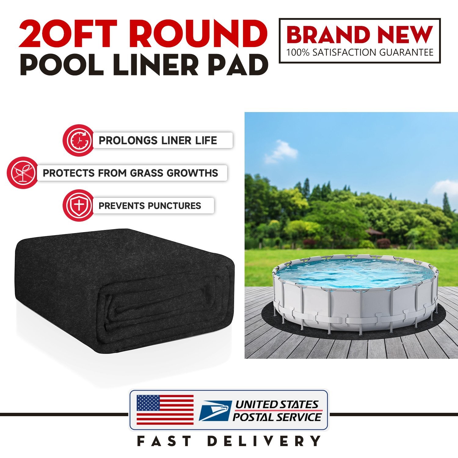 20-Feet Round Heavy Duty Pool Liner Protect Pad for Above Ground Swimming Pools gallery