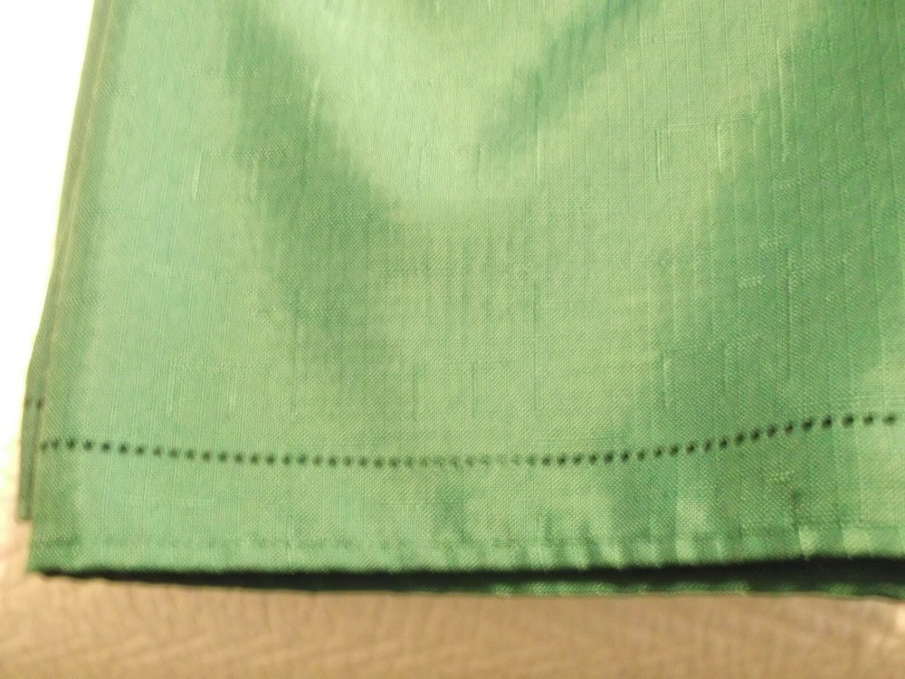 2 Polyester 52 X 72 Rectangular Tablecloths, 1 Emerald Green, I Black EUC