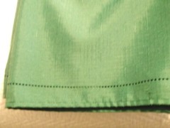 2 Polyester 52 X 72 Rectangular Tablecloths, 1 Emerald Green, I Black EUC