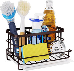 Multifunctional Kitchen Sink Caddy with Removable Drain Tray, Quick Draining Rus
