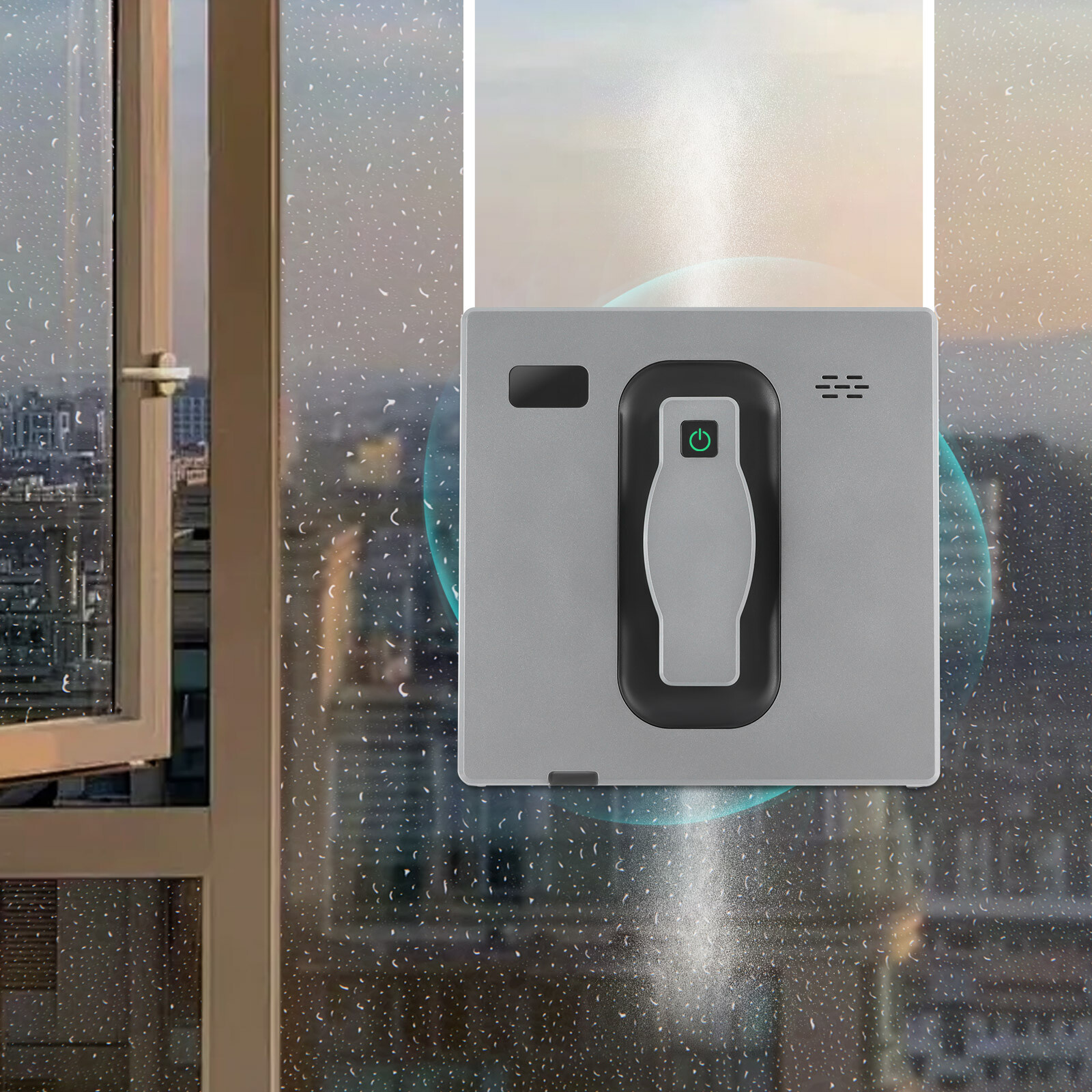 Automatic Window Vacuum Cleaner Cleaning Robot With Remote Auto Water Spray 65dB gallery