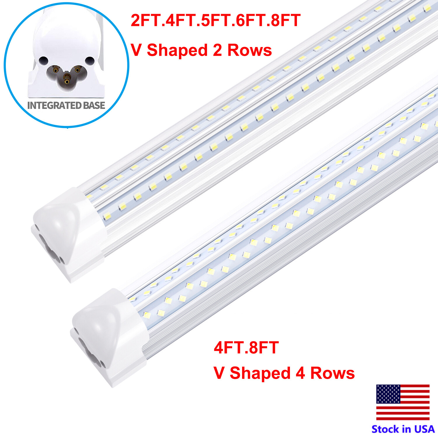 120W T8 8FT LED Shop Light 2FT 4FT 6FT LED Tube Light Linkable Shop Lamp Fixture gallery