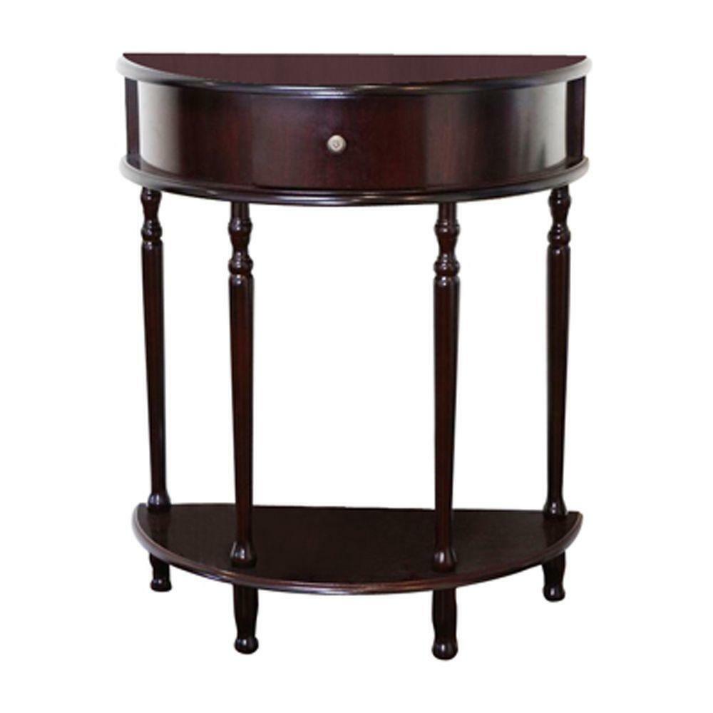 end table cherry storage living room half round tables moon drawer shelf design gallery