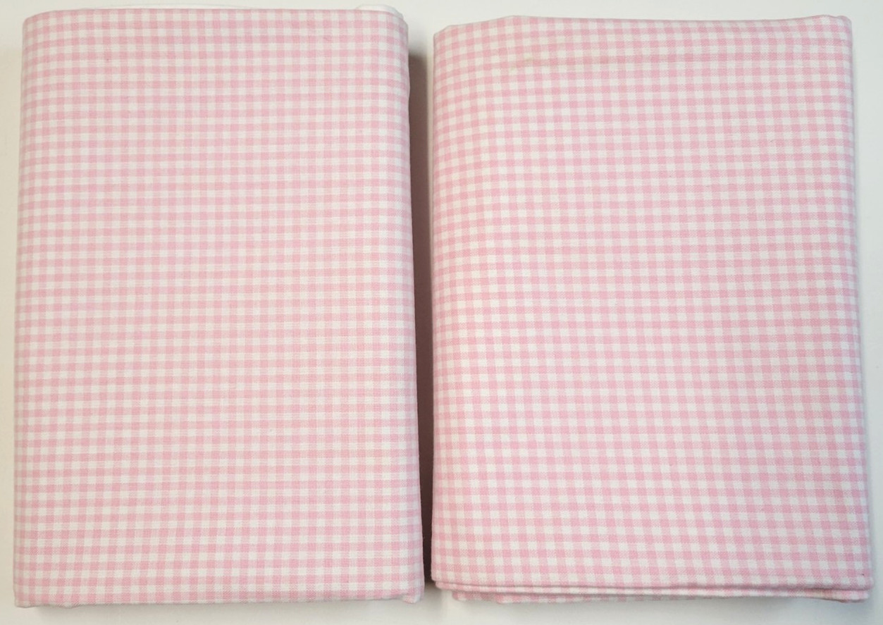 Pottery Barn Kids 2 Pink & White Gingham Check Curtain Panels 62" Long PLS READ gallery