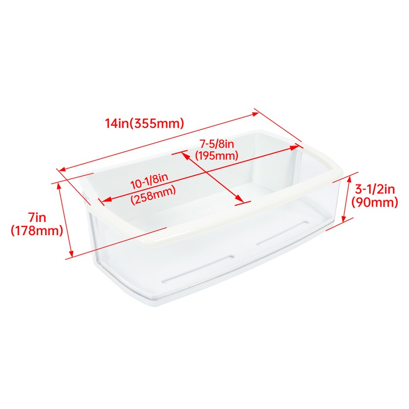 Compatible with Kenmore #AAP73631503 Refrigerator Door Bin Shelf Clear White gallery