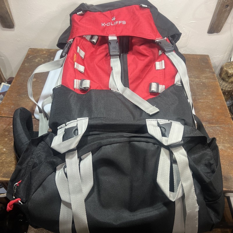 K-Cliffs 115L Internal Frame Hiking Camping Travel Backpack Red/Black Nice Pack!