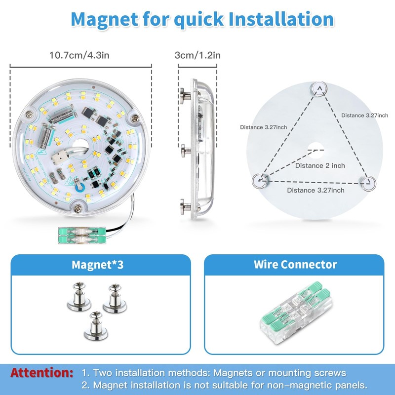 4 Inch Ceiling Fan LED Light Replacement, 18W 6000K 2200LM LED Ceiling Fan Light gallery