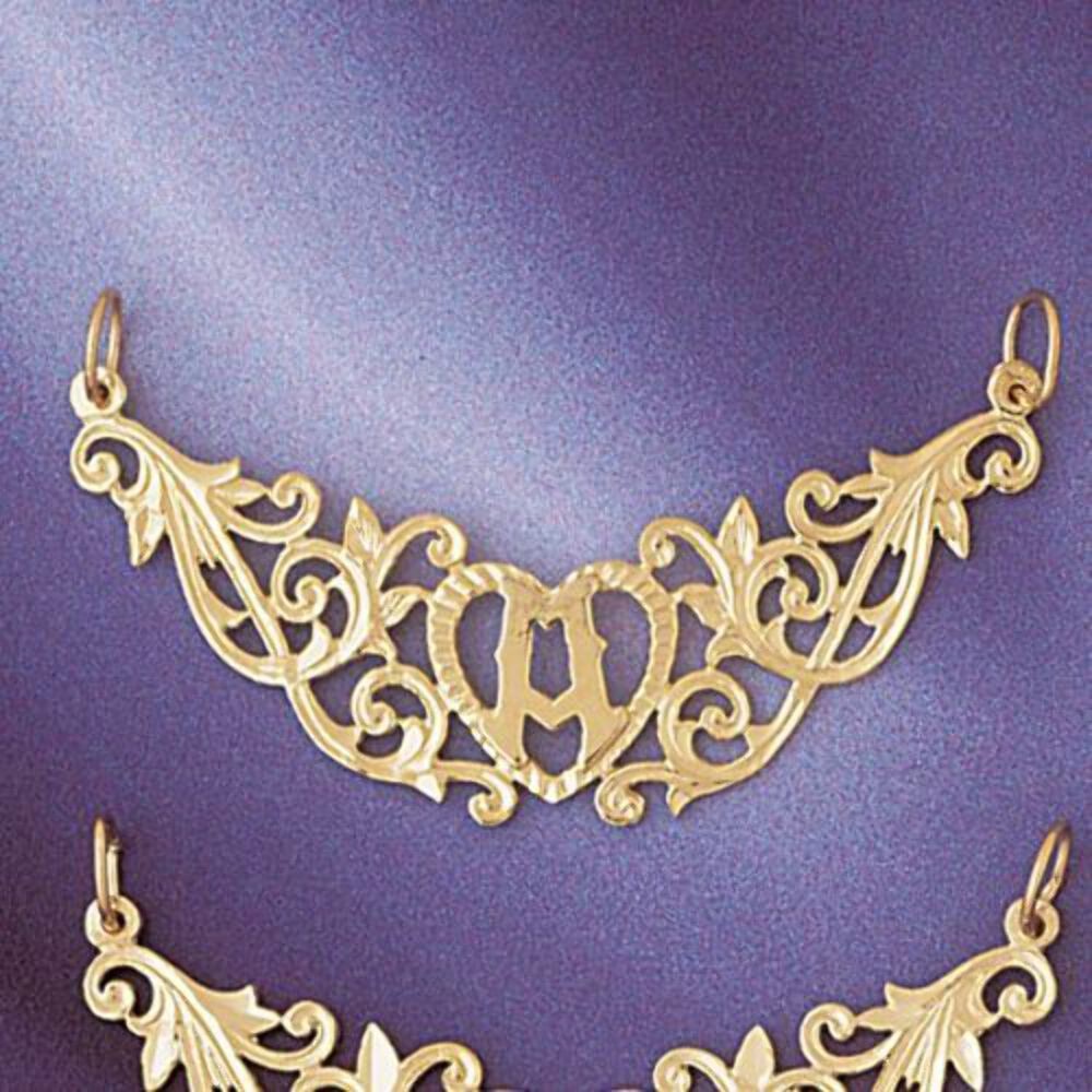 Initial A Heart Charm Pendant 14k Gold (1 Gram)