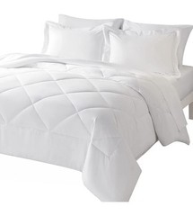 EnvioHome 7 Piece Comforter Set with Sheets & Pillowcases, Queen, White, New