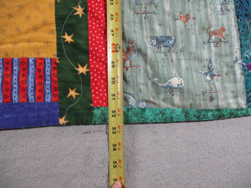 Vintage Handmade Patchwork Quilt Throw Blanket Dated 2000 Made in USA Applique gallery