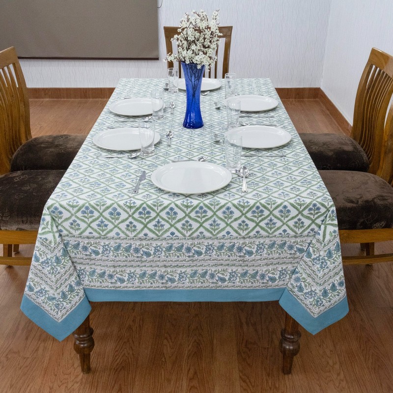 Hand Block Printed Tablecloth Wedding Table Cover Gift for Her, Christmas Gifts gallery