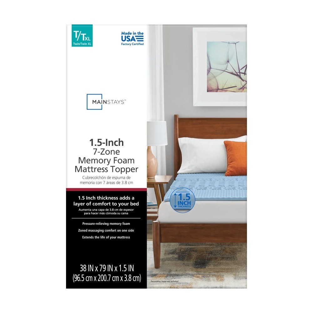 7-Zone Reversible Memory Foam Mattress Topper Full Size 1.5 Inch gallery