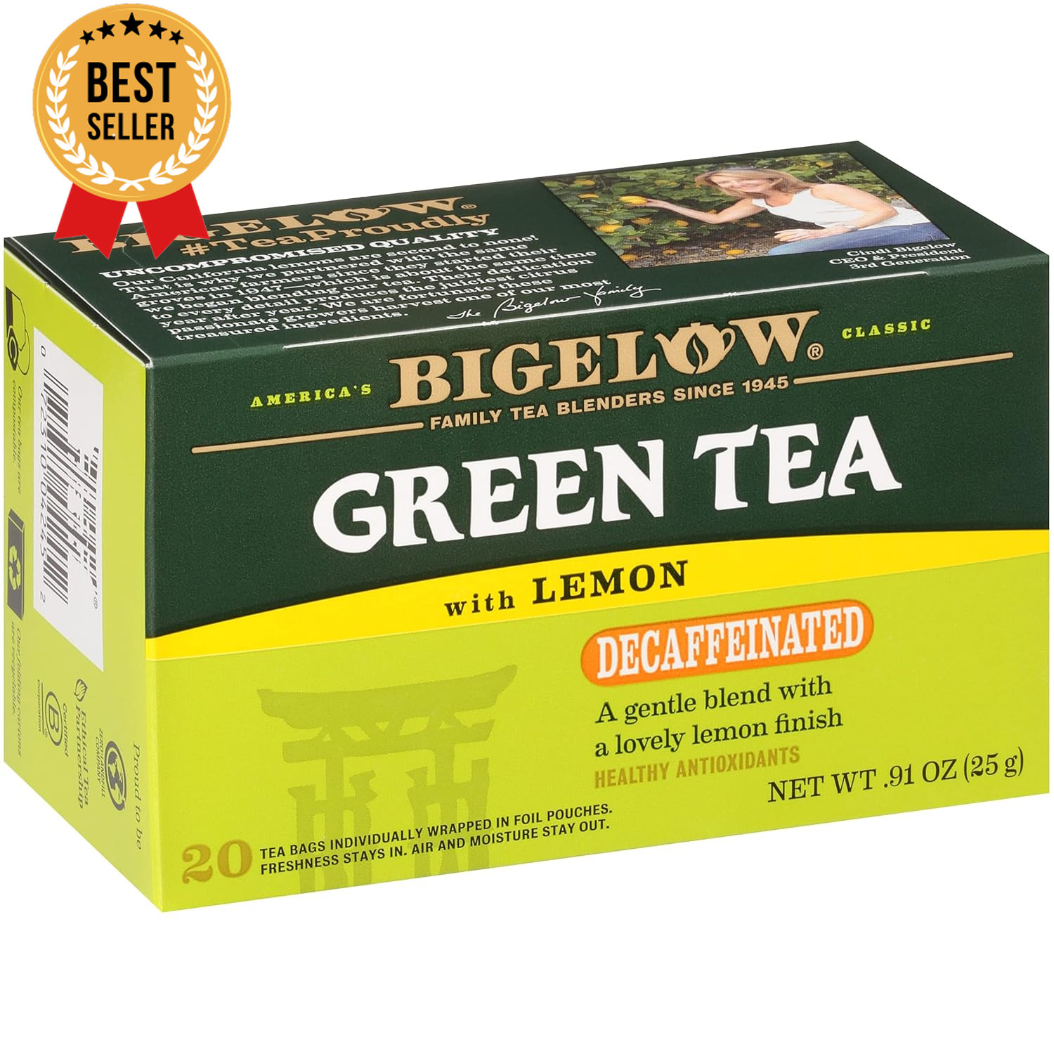 Decaffeinated Green Tea with Lemon, Decaf Tea with Green Tea and Lemon, 20 Count gallery