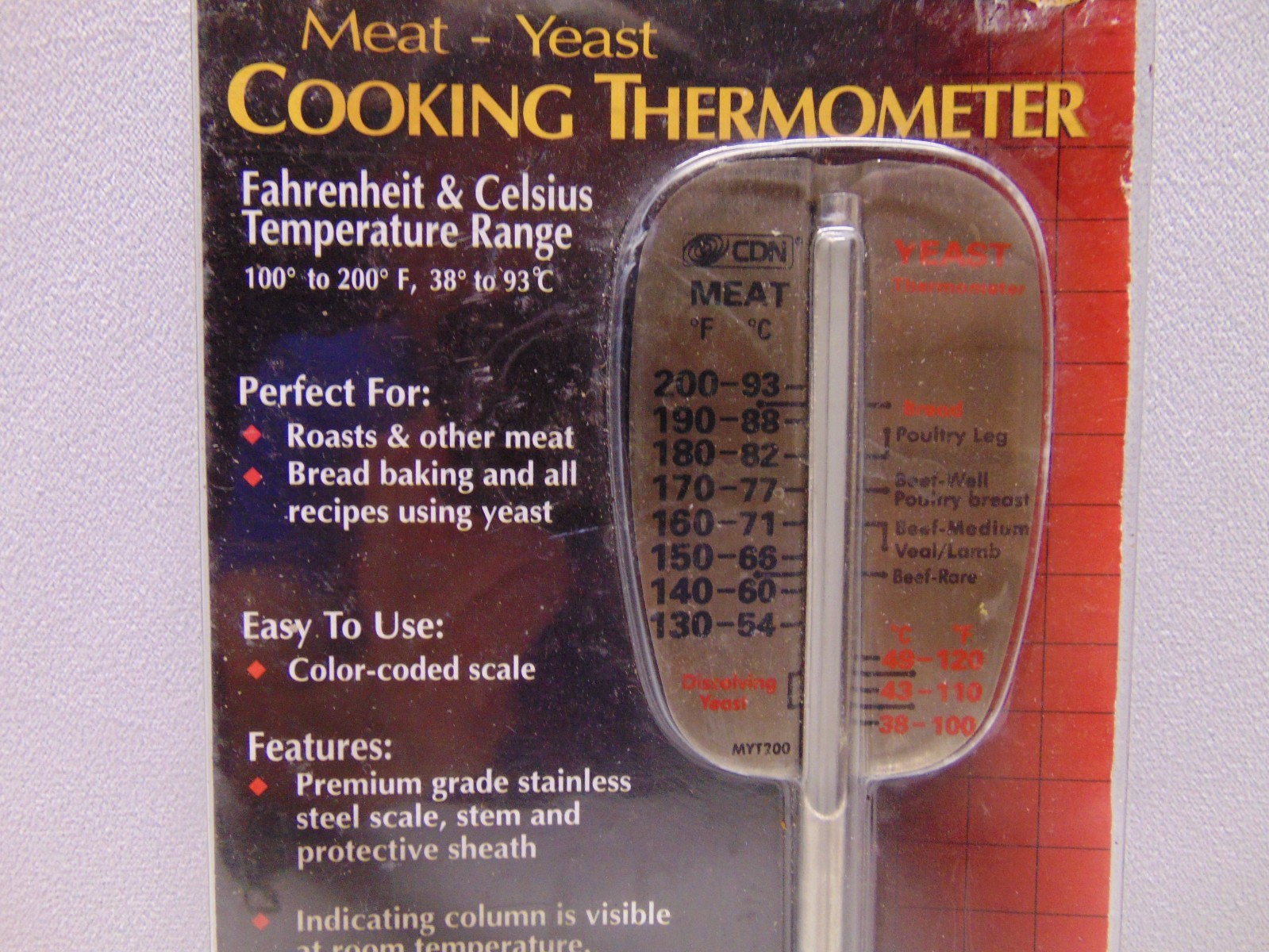 CDN Meat-Yeast Cooking Thermometer MYT200 200 F 93 C gallery