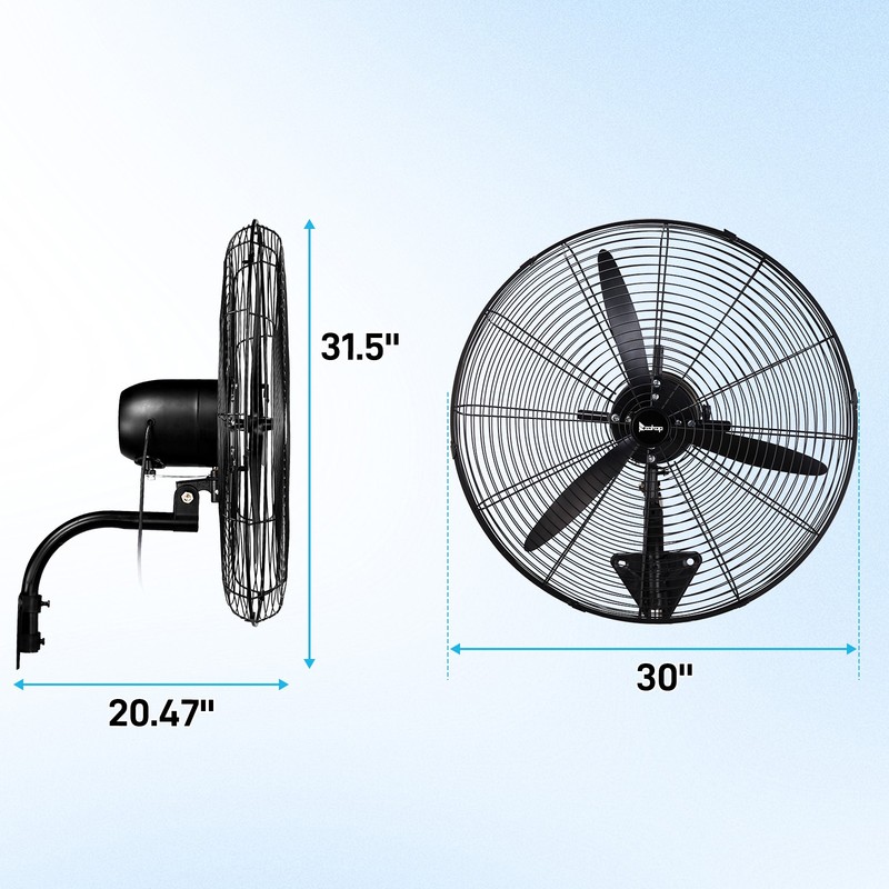 Zokop 2PCS 30'' Industrial Wall Mount Fan Metal 4 Speed Ventilation Shop Fan gallery
