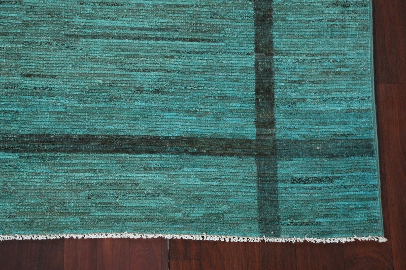 Geometric Modern Gabbeh Kashkoli Oriental Area Rug Hand-knotted TEAL GREEN 5'x6' gallery