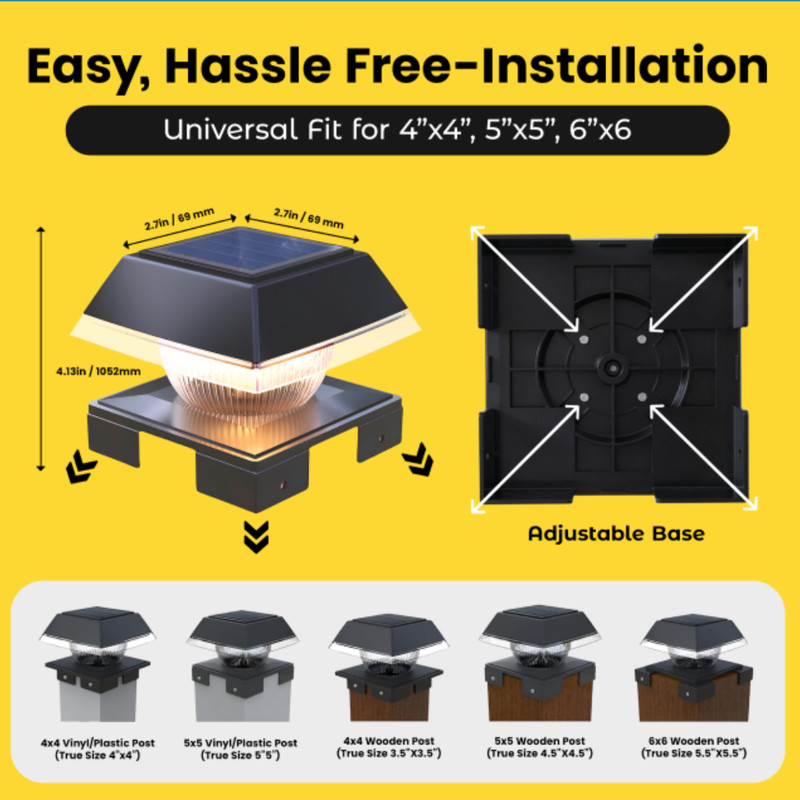 Solar Post Cap Lights Dual Mode ‎BICSGL-14 (2Pack) gallery