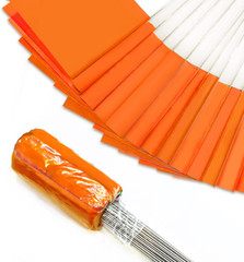 100Pack Fluorescent Orange Marking Flags, Writable | 15X4X5 Inch, Yard Flags for