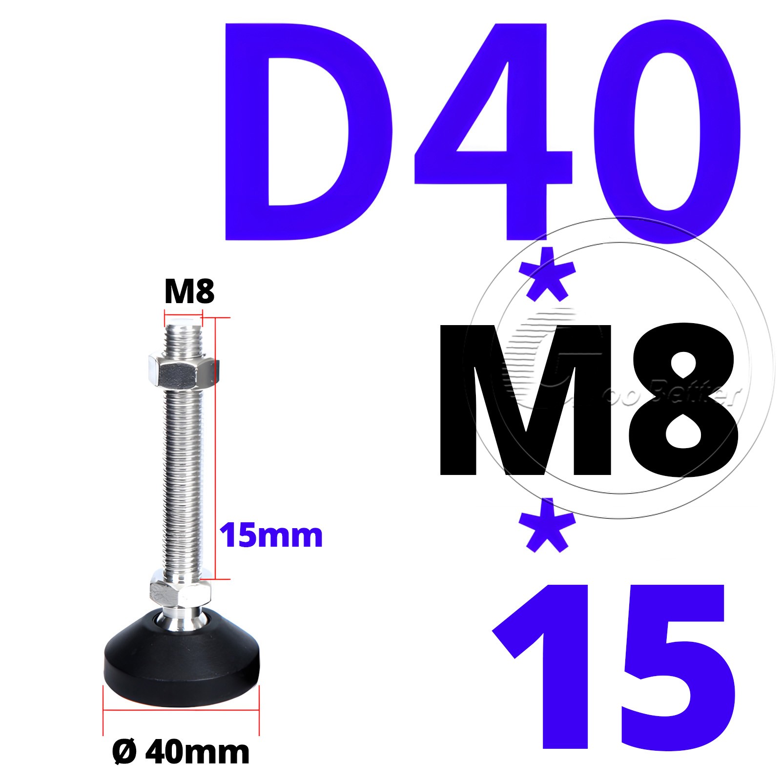 Leveling Machine Feet M8 - M24 Screw in Adjustable Tilting Feet Nickel Plated gallery