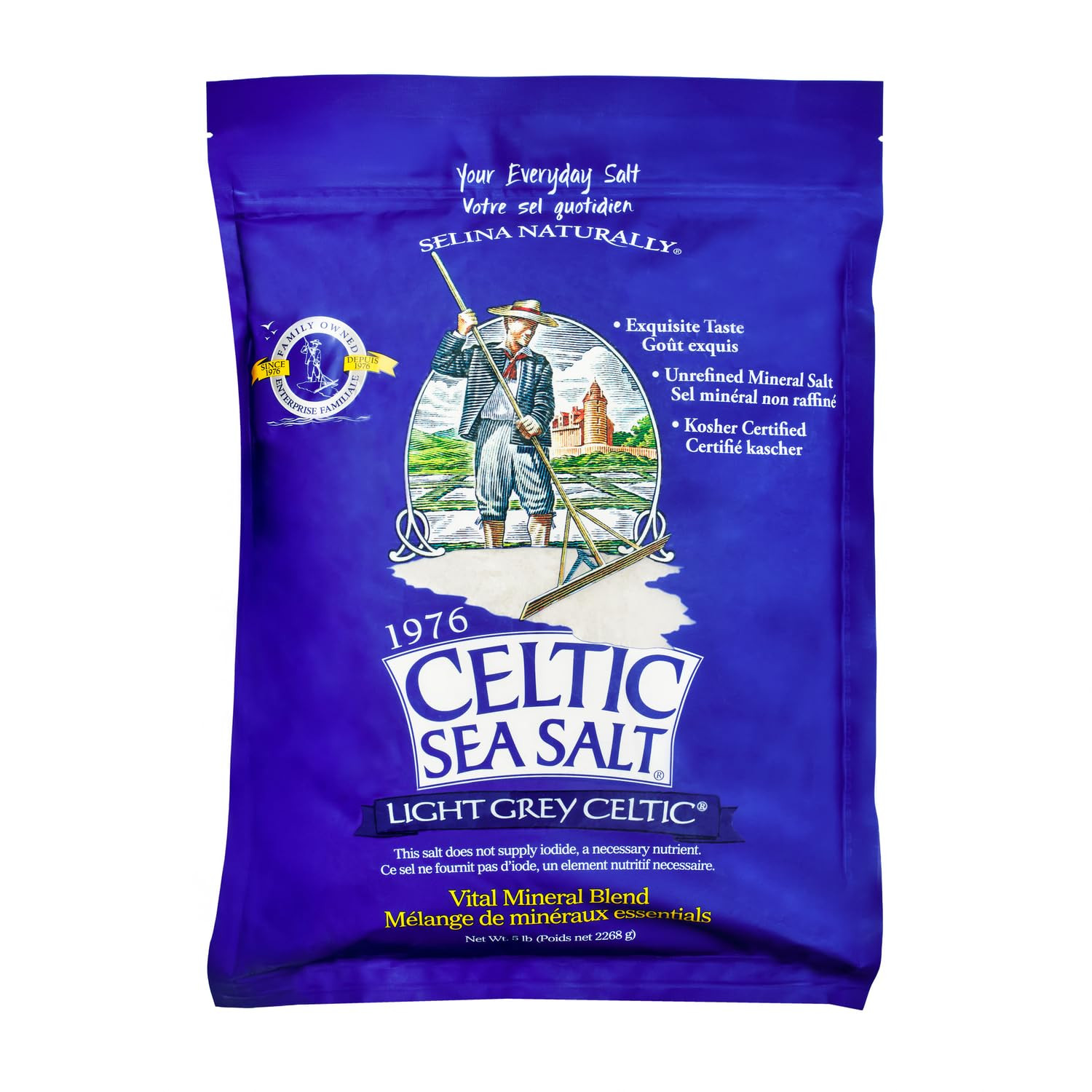 Celtic Sea Salt, Light Grey Mineral Sea Salt, 5 Lb Resealable Bag Unrefined Hydr gallery