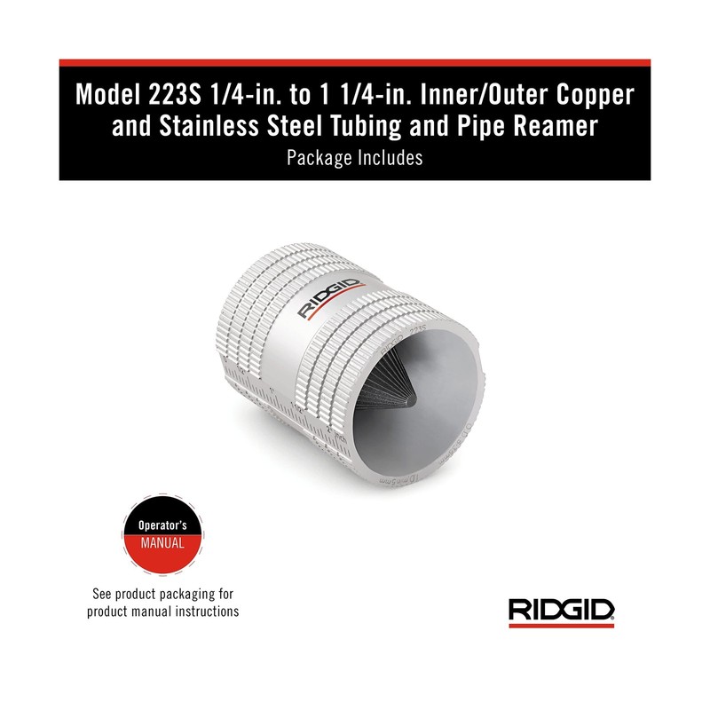 RIDGID 29983 Model 223S Inner/Outer Tubing and Pipe Reamer for 1/4" to 1-1/4"... gallery