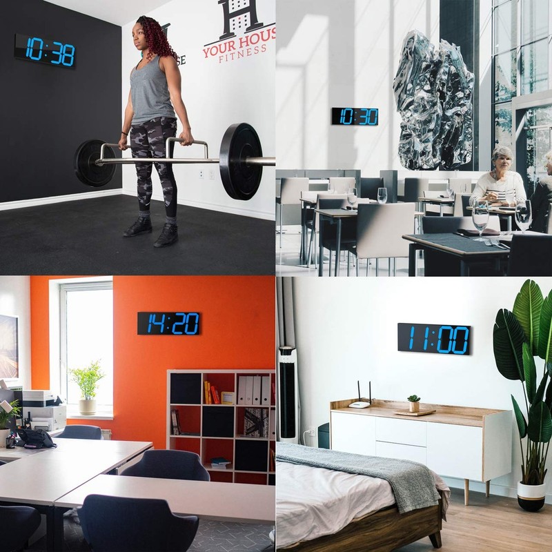 LED Large Digital Wall Clock, Oversize Wall Clock with 6” Numbers, Remote Con... gallery
