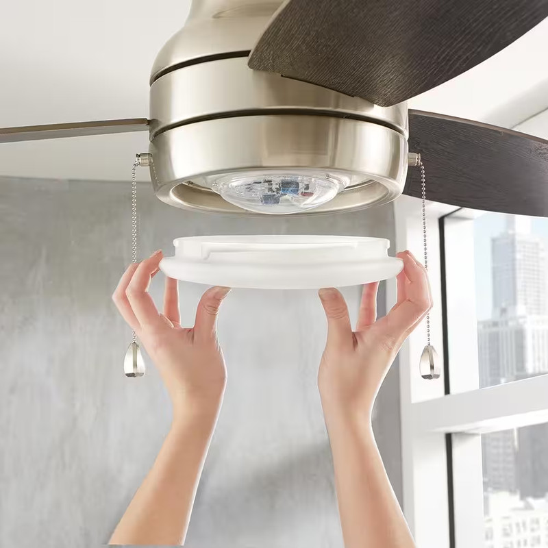 44 Inch Ceiling Fan White Color Changing Integrated LED Light Brushed Nickel gallery