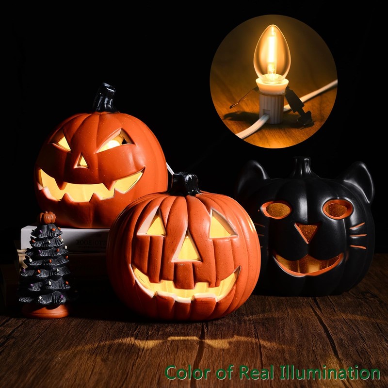 Accessory Cord with Light Bulbs,Pumpkin Clip in Light Cord,Candelabra E12 Soc... gallery