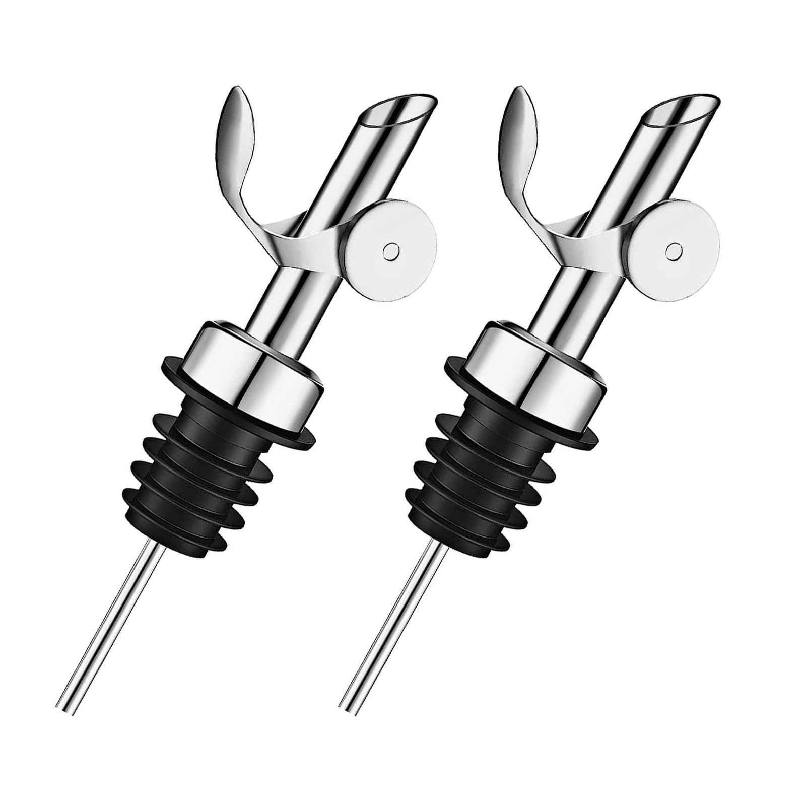 Liquor Pour Spout Silver, 2 Pack Auto Flip Dispenser, Home Bar Tools gallery