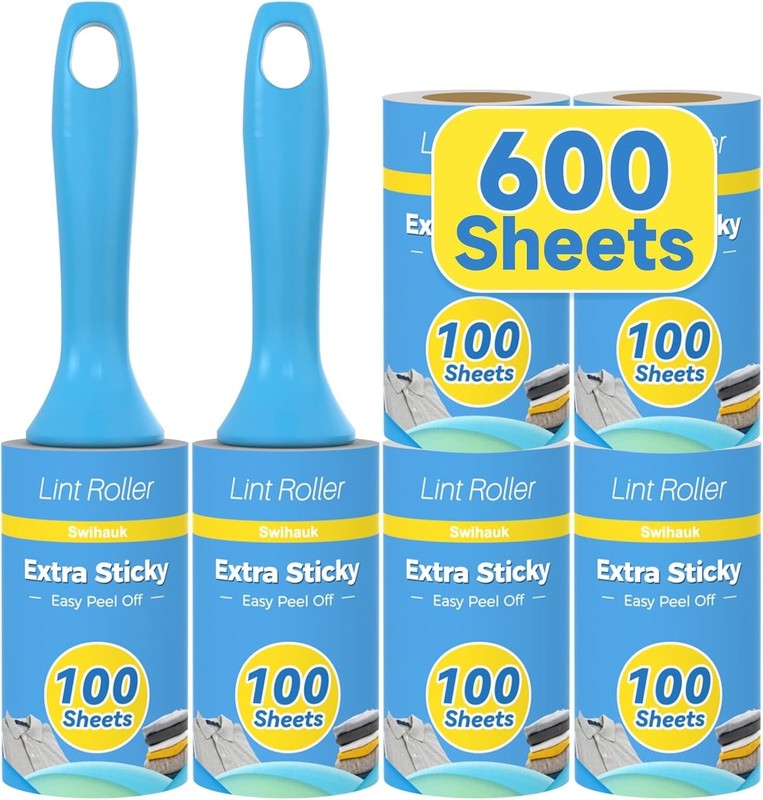 600 Sheets Extra Sticky Lint Rollers with Ergonomic Handles for Pet Hair gallery