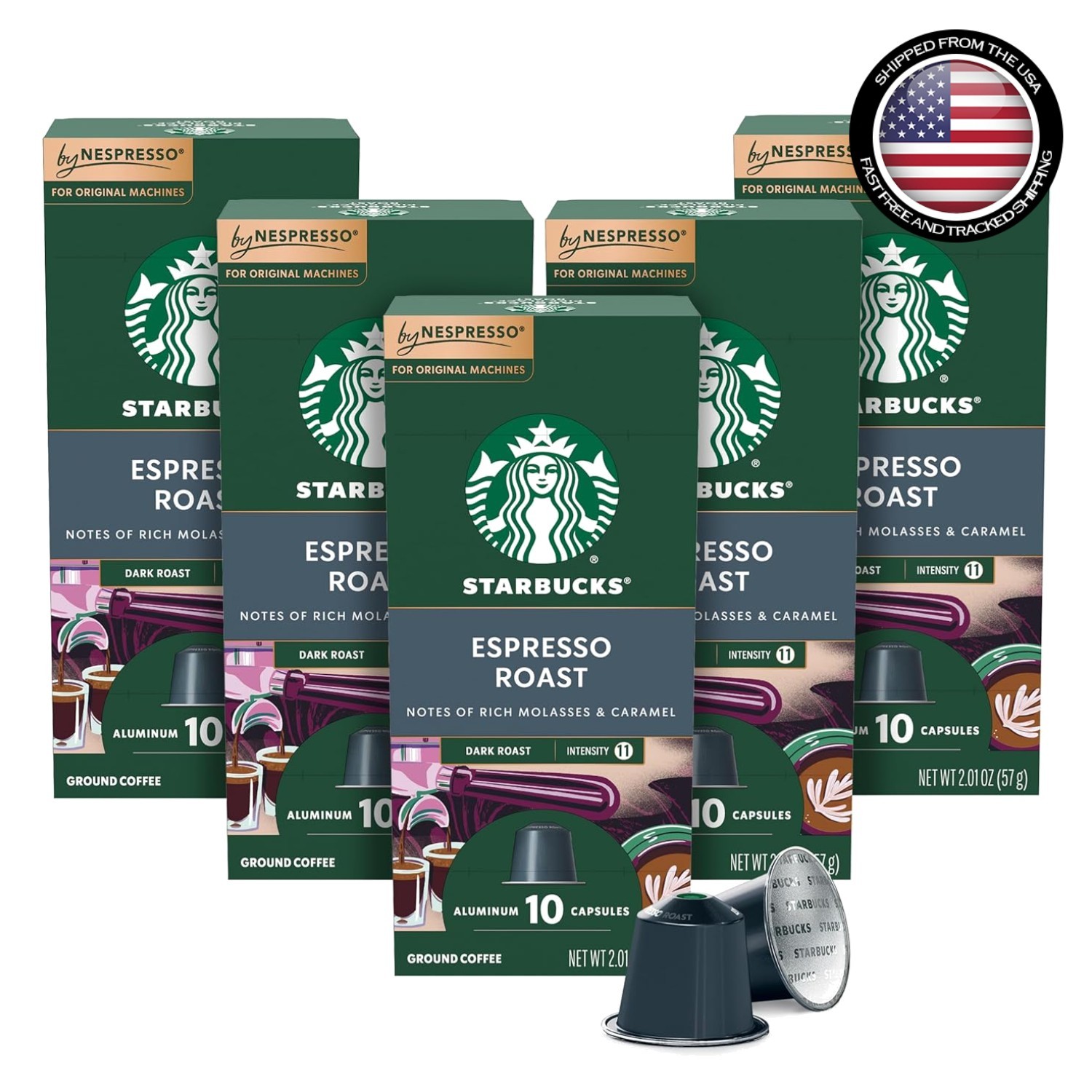 Crafted Nespresso Dark Roast Espresso Pods, 50 Count for a Rich Brew Experience gallery
