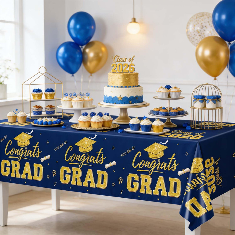Graduation Decorations 2026, 2 Pack Graduation Tablecloths, Congrats Grad Dispos gallery