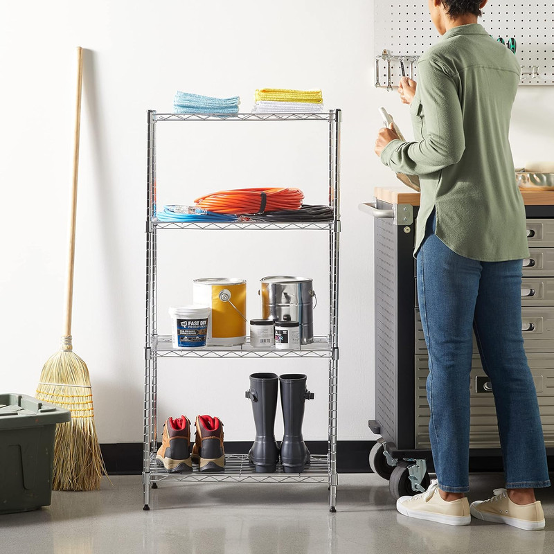 4-Shelf Adjustable Storage Shelving Unit for Garage, Steel Wire Rack, 200 Pound gallery