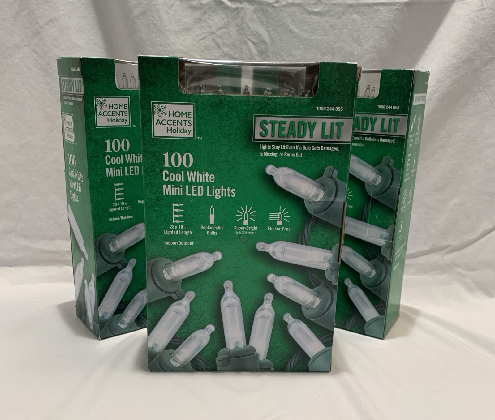(3) 100 Count Mini LED String Christmas Lights White Super Bright Steady Lit NEW gallery