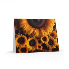 Sunflower Fields Greeting Cards | Spring Summer Fall