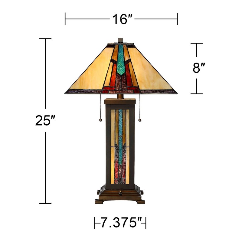 Tiffany Style Night Light Table Lamp with Table Top Dimmer Stained Glass Bedroom gallery