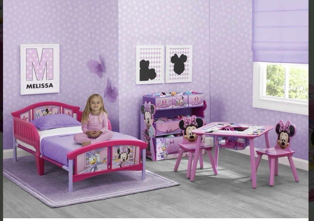 Disney Minnie Mouse Toddler Bed Frame, Pink/Purple Painted Plastic, Rectangular gallery